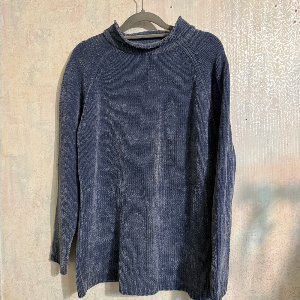 Carolyn Taylor Essentials Soft Blue Mock Turtleneck Sweater, Soft, Cozy, Sz‎ S/C